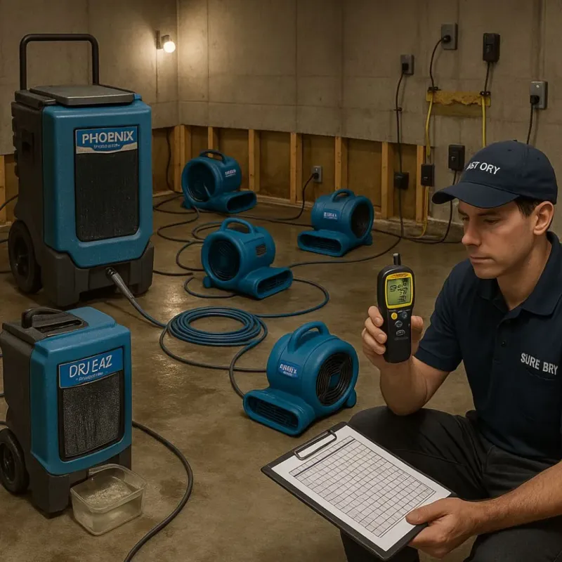 Structural Drying and Dehumidification process in Sandusky, OH